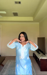 Shivangini Singh Rathore in AURE - Blue Embroidered Co-ord Set