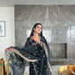 Bhavdeep Kaur in Fannah - Black Chanderi Embroidered Suit Set