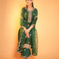 Rubal Wadhwa in Taazgi - Green Embroidered Chanderi Suit Set