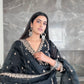 Bhavdeep Kaur in Fannah - Black Chanderi Embroidered Suit Set