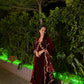 Shefali Bagga in ANTARA - Velvet Maroon Anarkali Set
