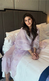 Karishma Kotak in Kesar - Lavender Embroidered Suit Set.
