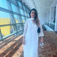 Nia Sharma in Aseem Ivory White Embroidered Straight Suit Set