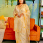 Manali Gandhi in TRISHNA - Lime Yellow Chanderi Suit Set