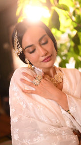 Surbhi Jyoti in Aseem Ivory White Embroidered Anarkali Gown Set