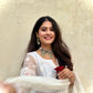 Krishna Mukherjee in in Aseem Ivory White Embroidered A-Line Suit Set