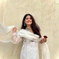 Krishna Mukherjee in in Aseem Ivory White Embroidered A-Line Suit Set