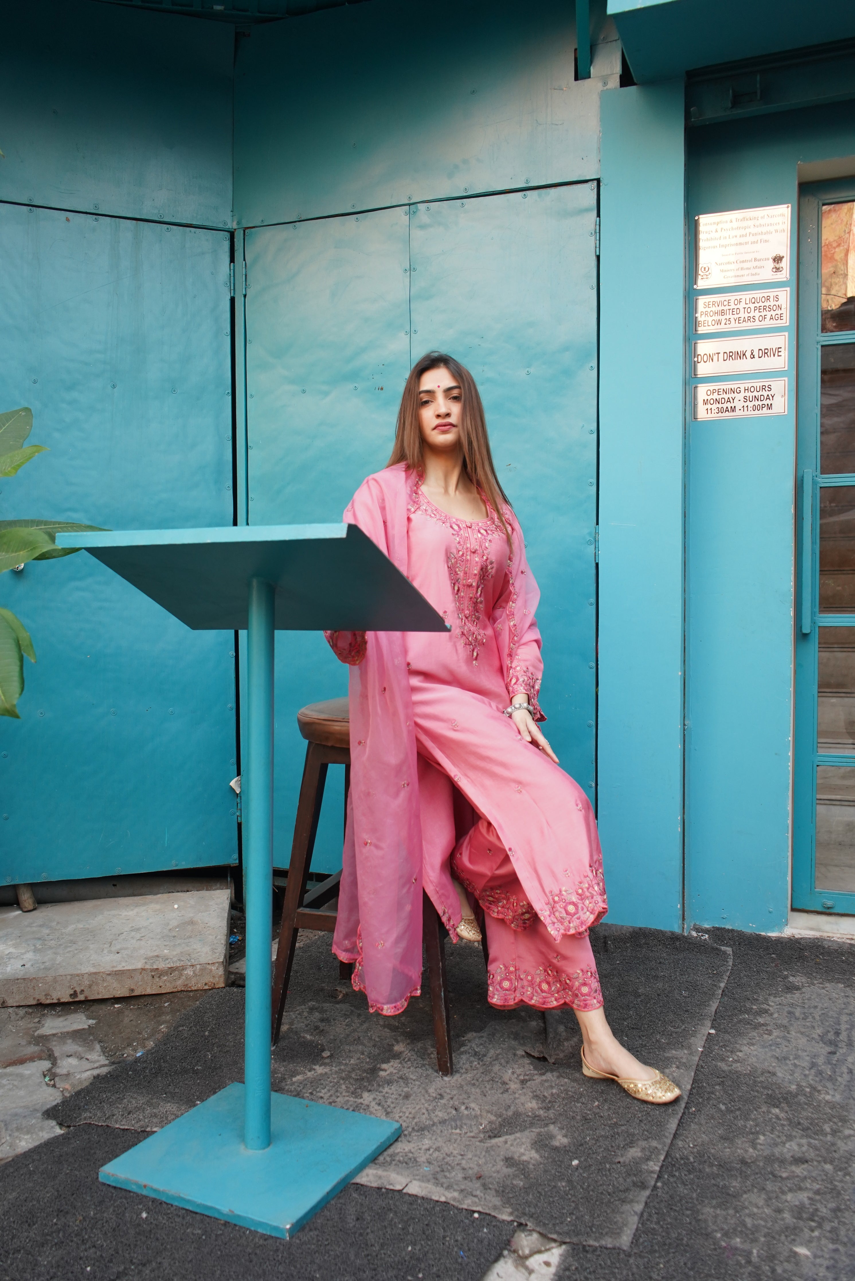 Shreya Lakhani in AFSANA - Pink Chanderi Suit Set