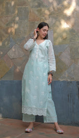 Shivani Pancholi in Neelkamal - Mint Green Embroidered Suit Set.