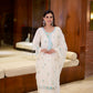 Shruti Juneja in Banphool - Ivory White Chanderi Embroidered Suit Set.