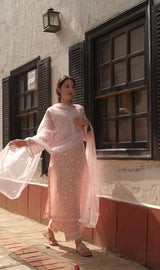 Shivani Pancholi in Gulbagh - Peach Embroidered Suit Set.