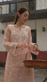 Shivani Pancholi in Gulbagh - Peach Embroidered Suit Set.