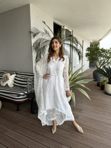 Mallika Singhania in Aseem Ivory White Embroidered A-Line Suit Set