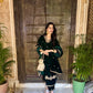 Nikita Chawla in GOONJ - Velvet Green Straight Suit Set.