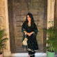 Nikita Chawla in GOONJ - Velvet Green Straight Suit Set.