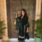 Nikita Chawla in GOONJ - Velvet Green Straight Suit Set.