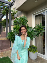 Shreya Lakhani in AYRA - Sea Green Chanderi Suit Set