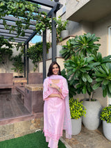Shreya Lakahni in SAANVI - Pink Chanderi Suit Set