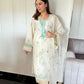 Navya Arya in Banphool - Ivory White Chanderi Embroidered Suit Set.