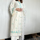 Navya Arya in Banphool - Ivory White Chanderi Embroidered Suit Set.