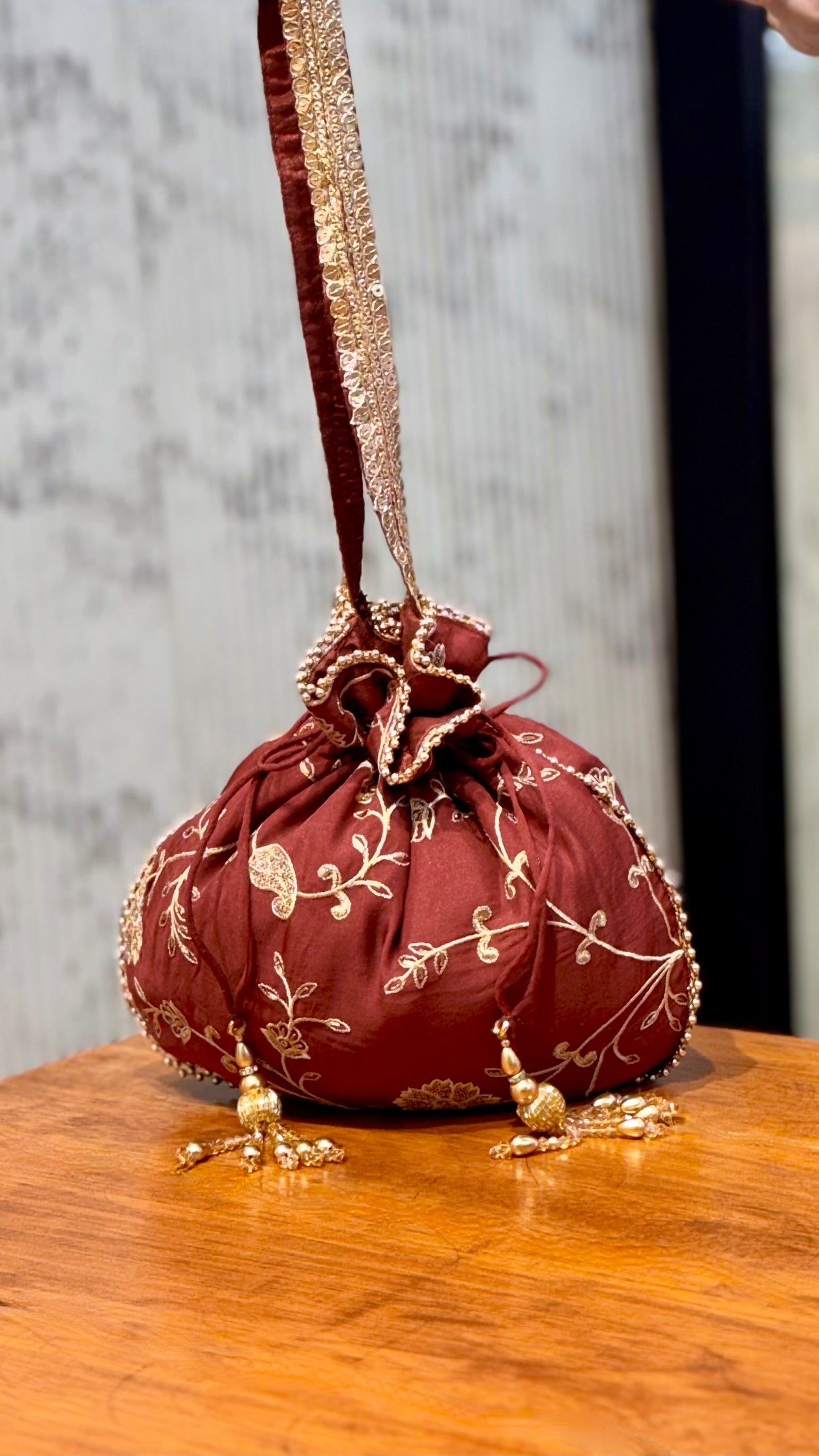 KAVYA - Rust Organza Potli Bag