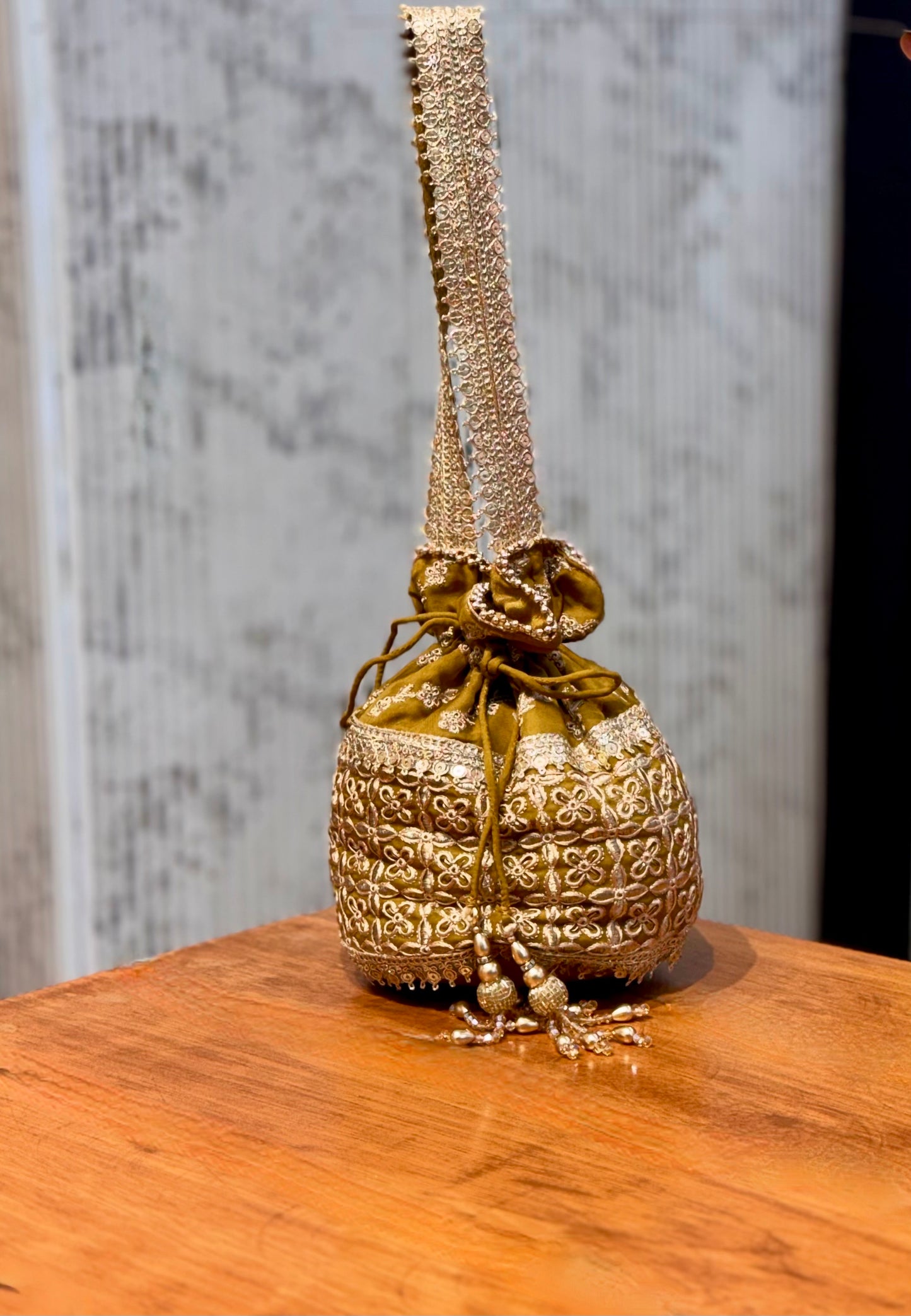 CHARVI - Yellow Organza Potli Bag