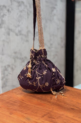 RIDDHI - Purple Organza Potli Bag