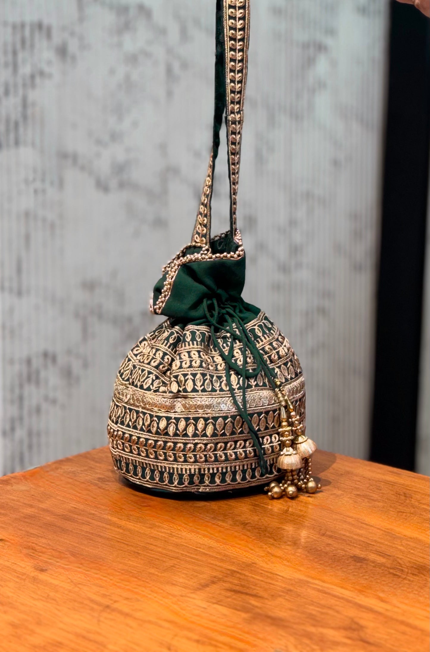 NAINA - Green Organza Potli Bag