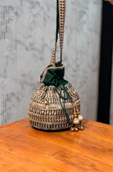 NAINA - Green Organza Potli Bag
