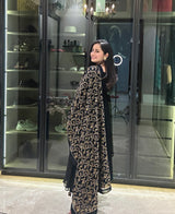Yamini Bisht in Sunehri Black Angrakha Anarkali Set