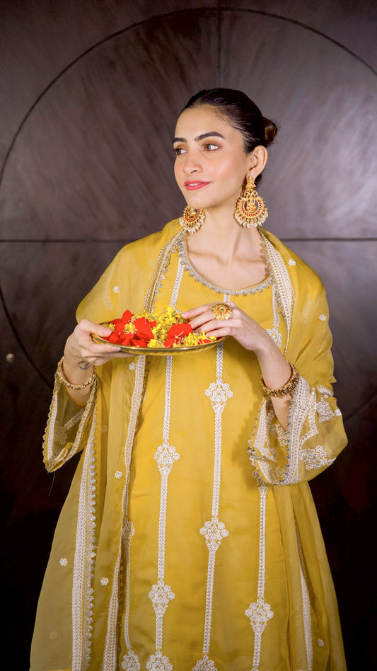 Shreya Lakhani in Nazneen - Yellow Organza Sharara Set