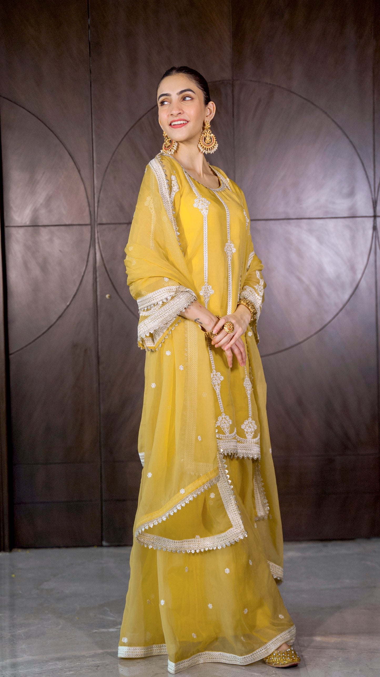 Shreya Lakhani in Nazneen - Yellow Organza Sharara Set