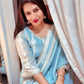 Divyanka Tripathi in Chandani - Blue Organza Sharara Set.