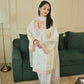 Antara Asthana in Moghra - Ivory White Chanderi Embroidered Suit Set.