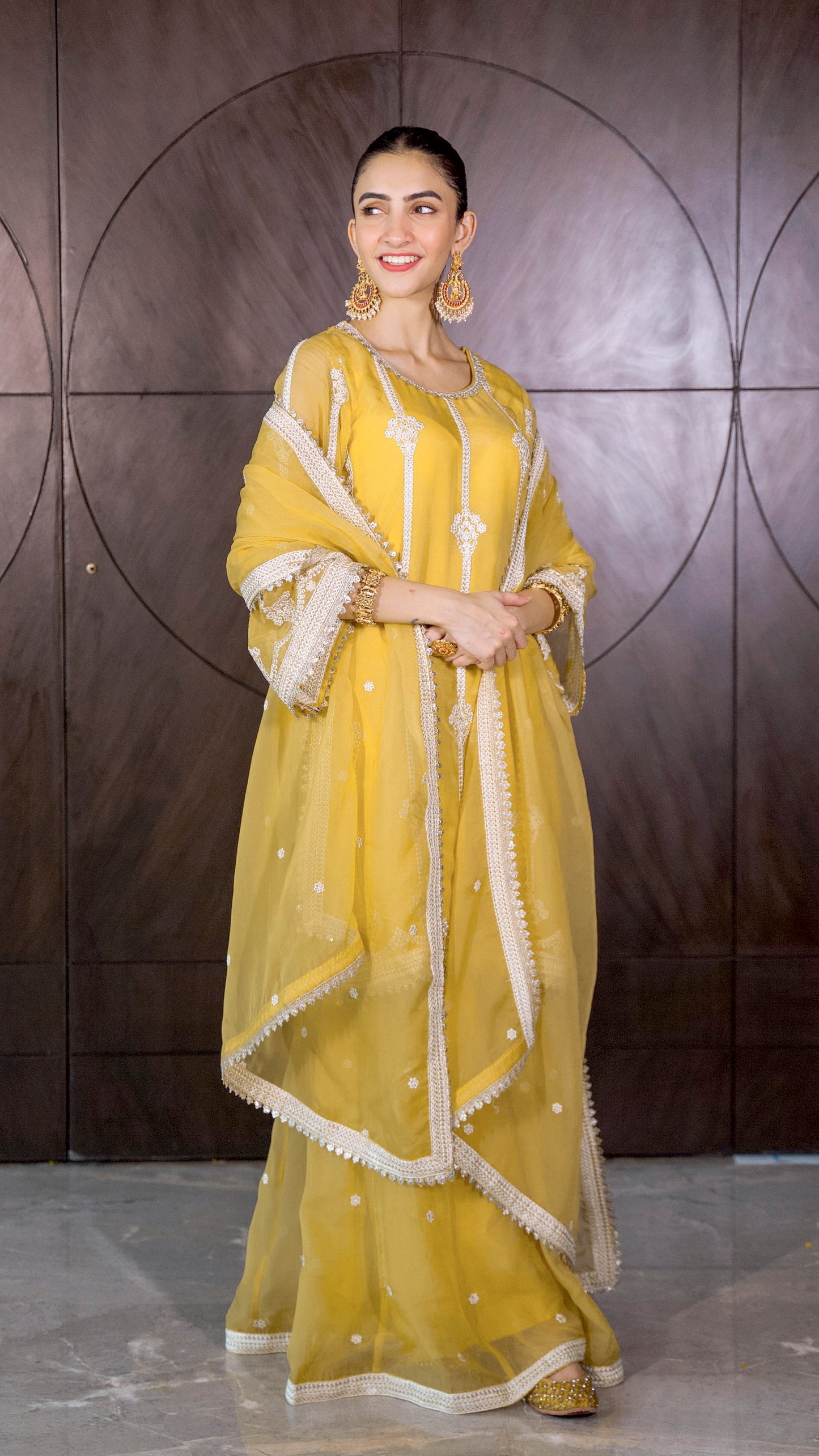 Shreya Lakhani in Nazneen - Yellow Organza Sharara Set