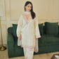 Antara Asthana in Moghra - Ivory White Chanderi Embroidered Suit Set.