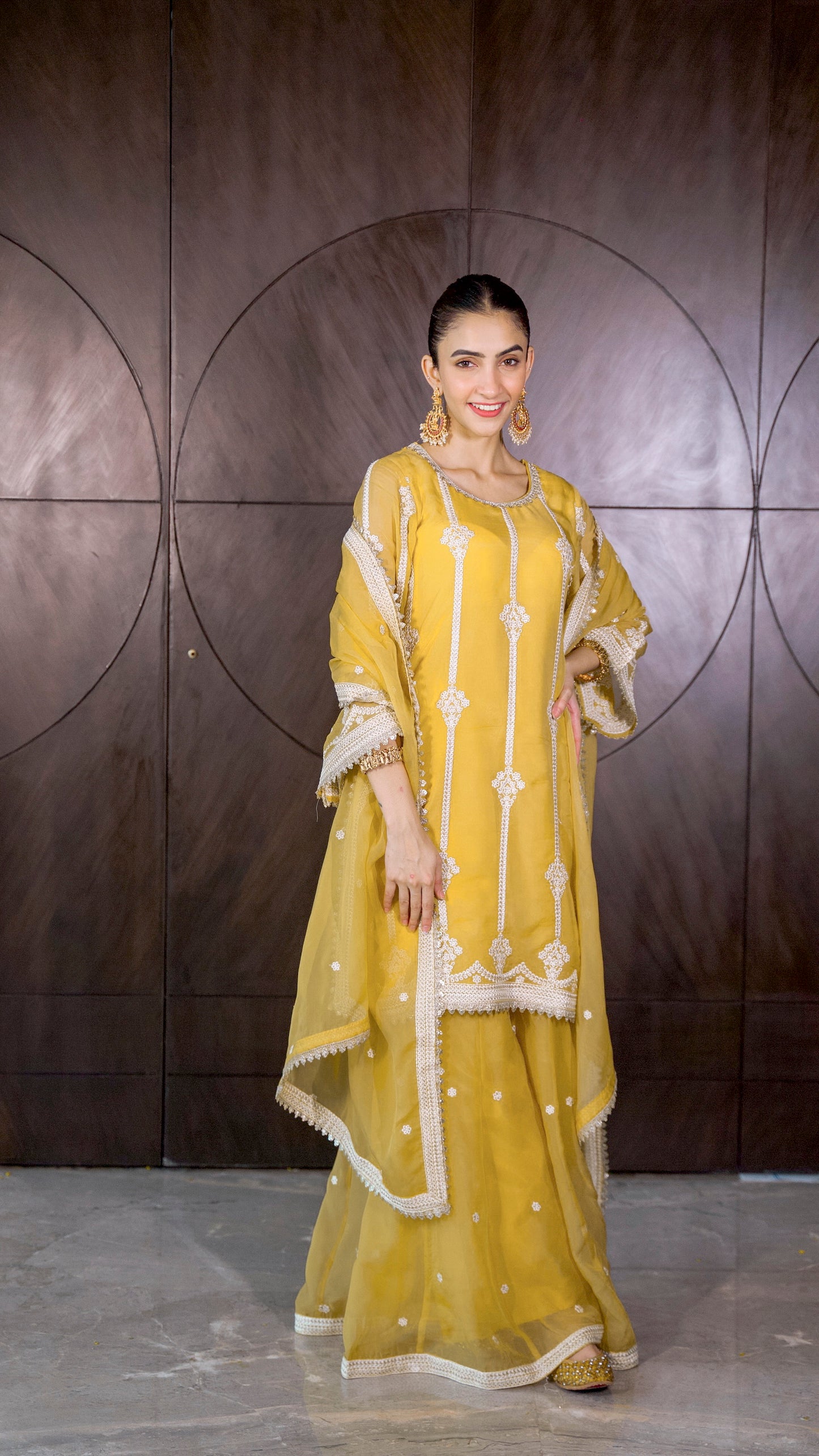 Shreya Lakhani in Nazneen - Yellow Organza Sharara Set