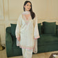 Antara Asthana in Moghra - Ivory White Chanderi Embroidered Suit Set.