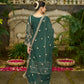 ISHITA - Green Organza A-line Suit Set