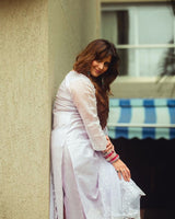 Arti Singh in Kesar - Lavender Embroidered Suit Set.