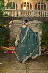 NAINA - Green Organza Farsi Salwar Set