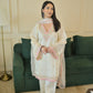 Antara Asthana in Moghra - Ivory White Chanderi Embroidered Suit Set.