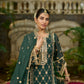 ISHITA - Green Organza A-line Suit Set
