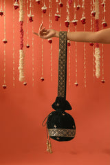 MANTARA - Velvet Green Potli Bag