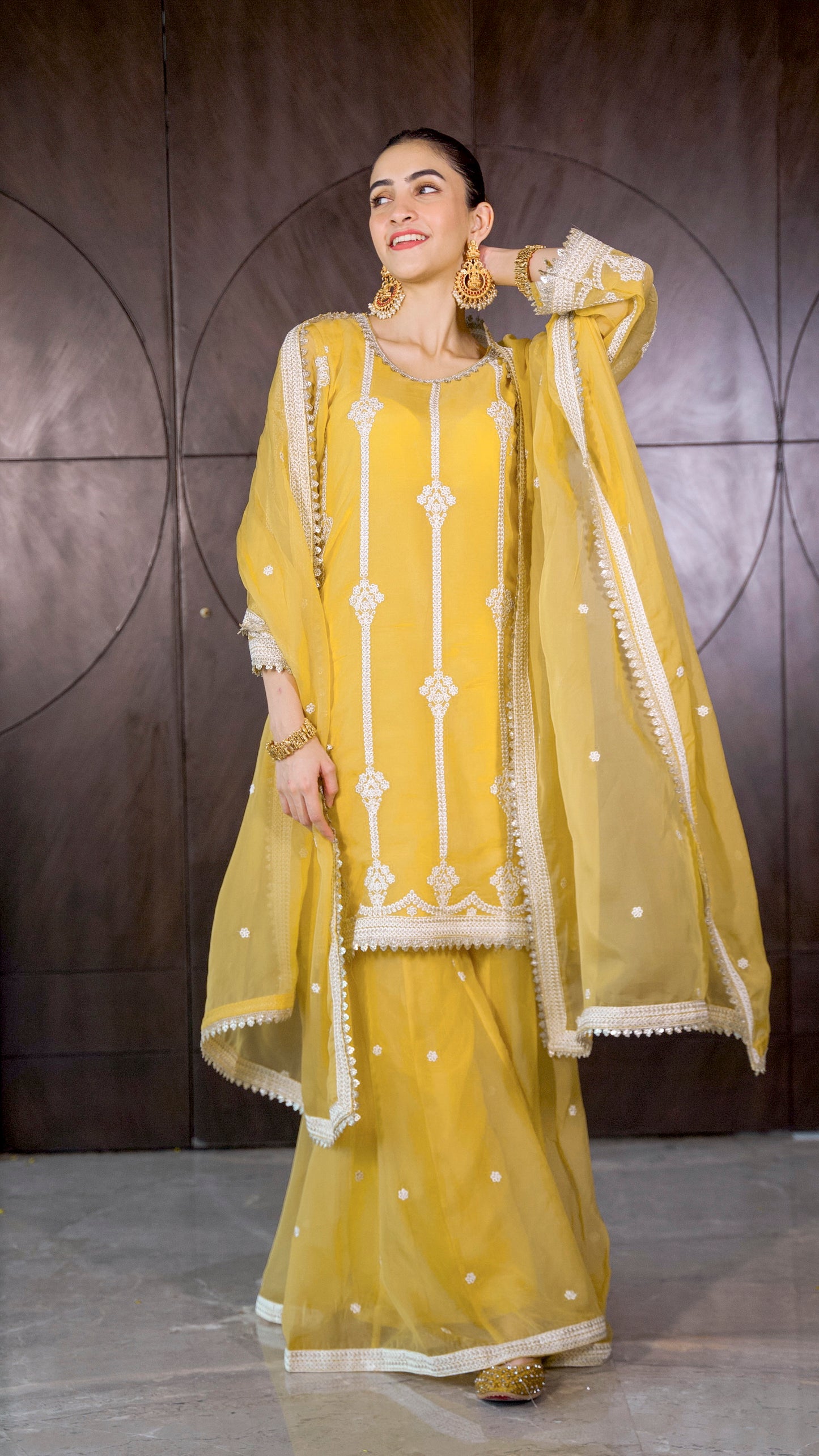 Shreya Lakhani in Nazneen - Yellow Organza Sharara Set