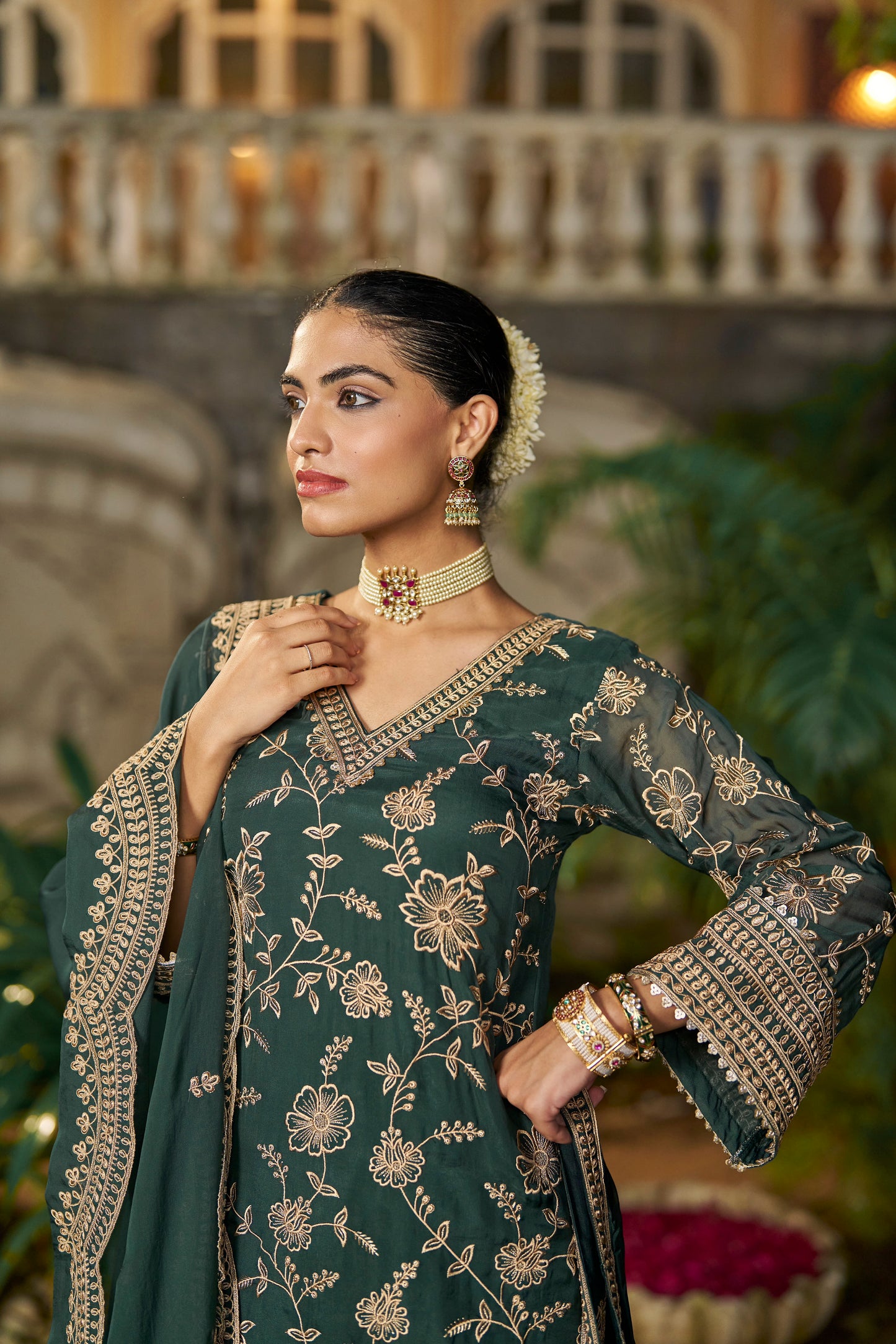 NAINA - Green Organza Farsi Salwar Set