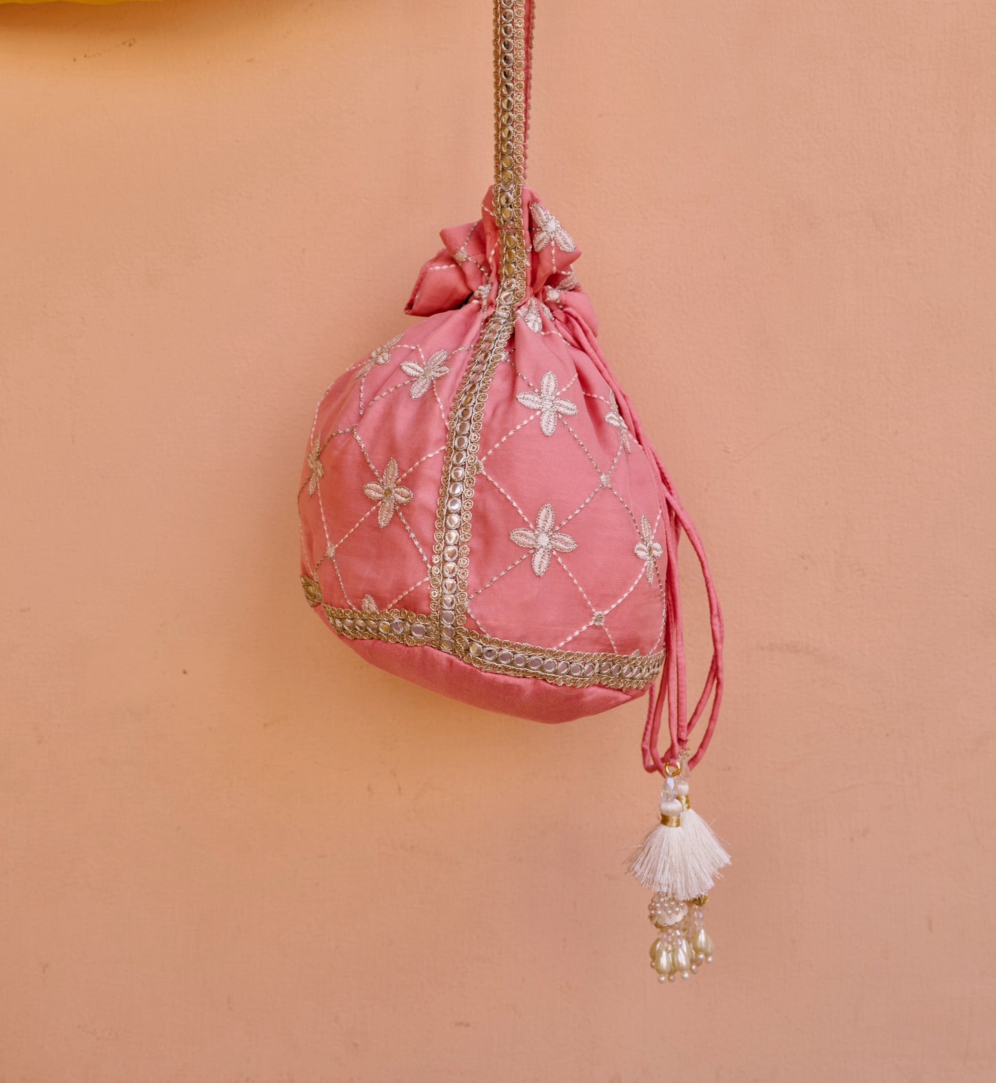 Sitara - Pink Organza Potli Bag