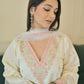 Antara Asthana in Moghra - Ivory White Chanderi Embroidered Suit Set.