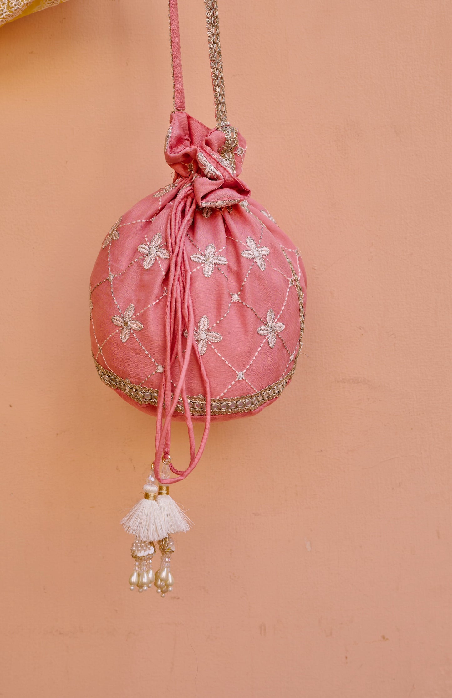 Sitara - Pink Organza Potli Bag