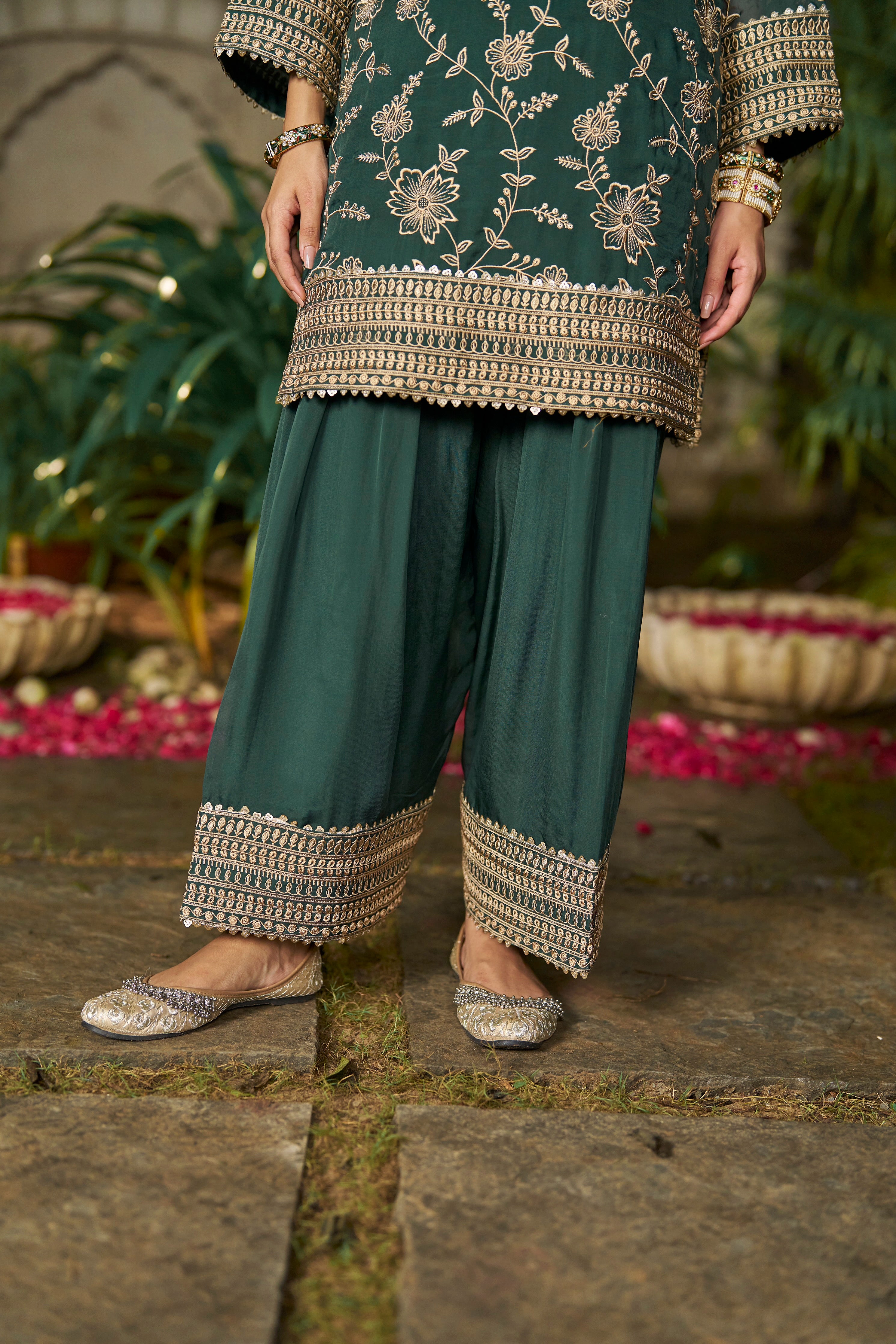 NAINA - Green Organza Farsi Salwar Set
